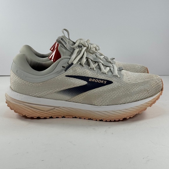 Brooks Shoes - Brooks Revel 5 Women's Running Shoes Light Grey Peach Size 8‎ Medium B Nwot
